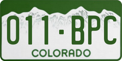 CO license plate 011BPC