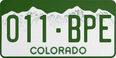 CO license plate 011BPE