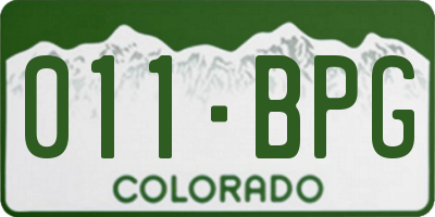 CO license plate 011BPG