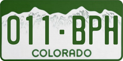 CO license plate 011BPH