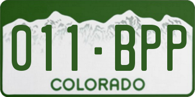 CO license plate 011BPP