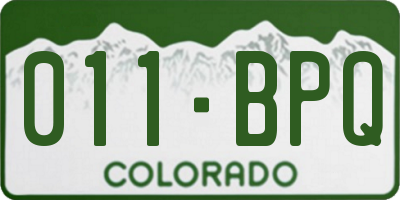 CO license plate 011BPQ