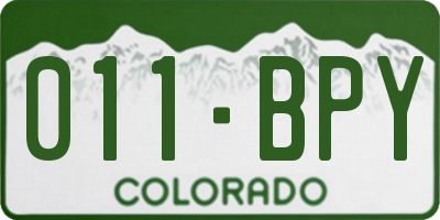 CO license plate 011BPY