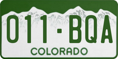 CO license plate 011BQA