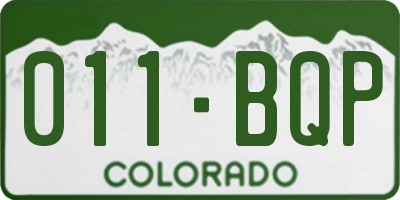 CO license plate 011BQP