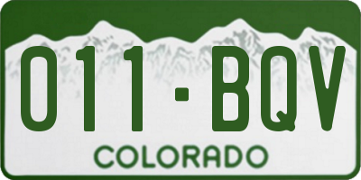 CO license plate 011BQV