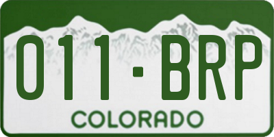 CO license plate 011BRP
