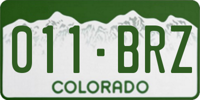 CO license plate 011BRZ