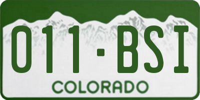 CO license plate 011BSI