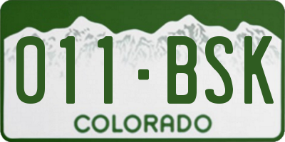 CO license plate 011BSK