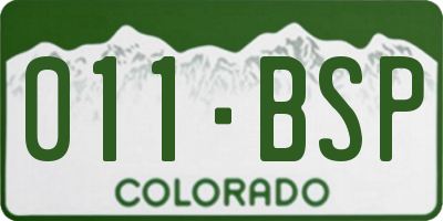 CO license plate 011BSP