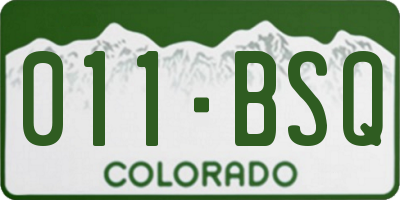 CO license plate 011BSQ