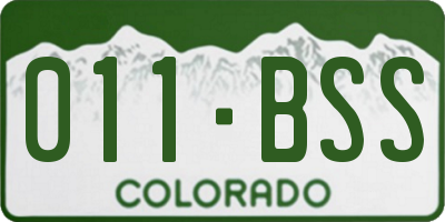 CO license plate 011BSS