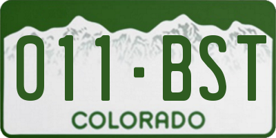 CO license plate 011BST
