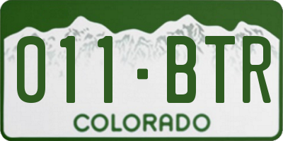 CO license plate 011BTR