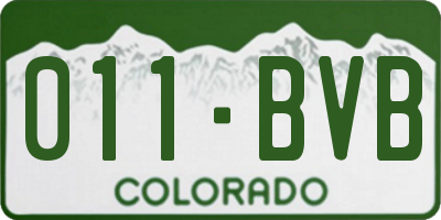 CO license plate 011BVB