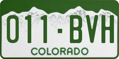 CO license plate 011BVH