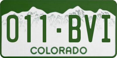 CO license plate 011BVI