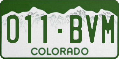 CO license plate 011BVM