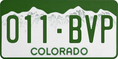 CO license plate 011BVP