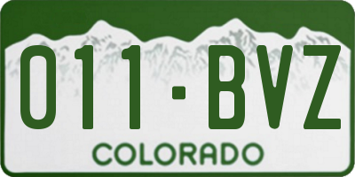 CO license plate 011BVZ