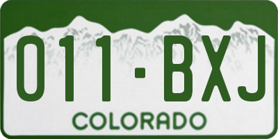 CO license plate 011BXJ