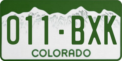 CO license plate 011BXK