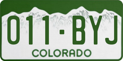 CO license plate 011BYJ