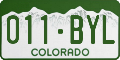 CO license plate 011BYL