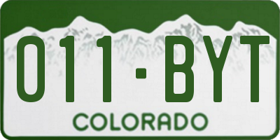 CO license plate 011BYT