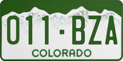 CO license plate 011BZA