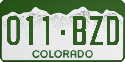 CO license plate 011BZD