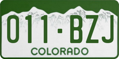 CO license plate 011BZJ