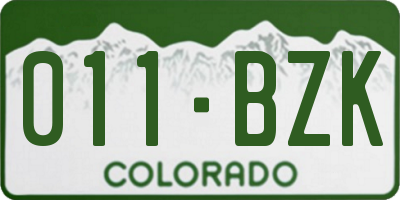 CO license plate 011BZK