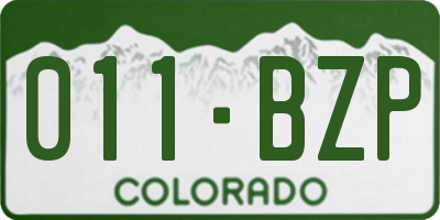 CO license plate 011BZP
