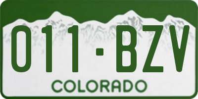 CO license plate 011BZV