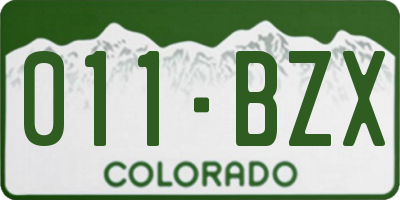 CO license plate 011BZX