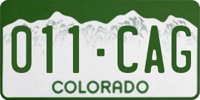 CO license plate 011CAG