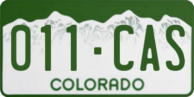 CO license plate 011CAS