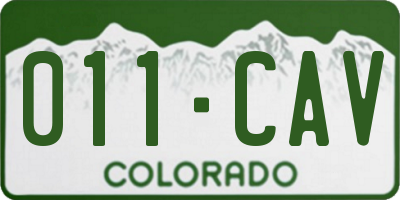 CO license plate 011CAV