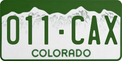 CO license plate 011CAX