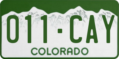 CO license plate 011CAY