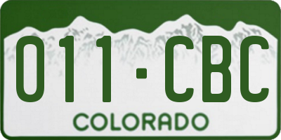 CO license plate 011CBC
