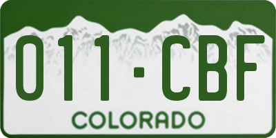 CO license plate 011CBF