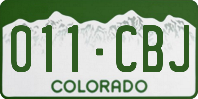 CO license plate 011CBJ
