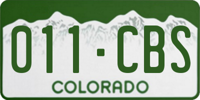 CO license plate 011CBS