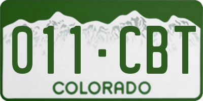 CO license plate 011CBT