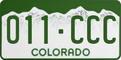 CO license plate 011CCC
