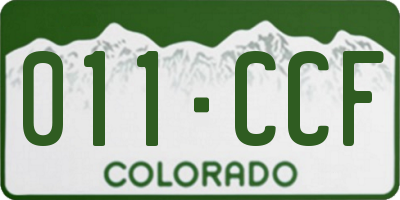 CO license plate 011CCF