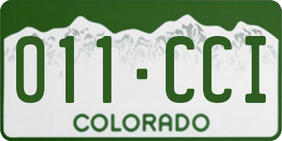 CO license plate 011CCI